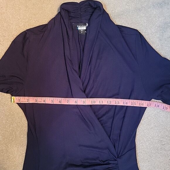 Karen Kane navy faux wrap dress - Picture 8 of 13